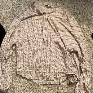 Lucky Brand large cream and red blouse